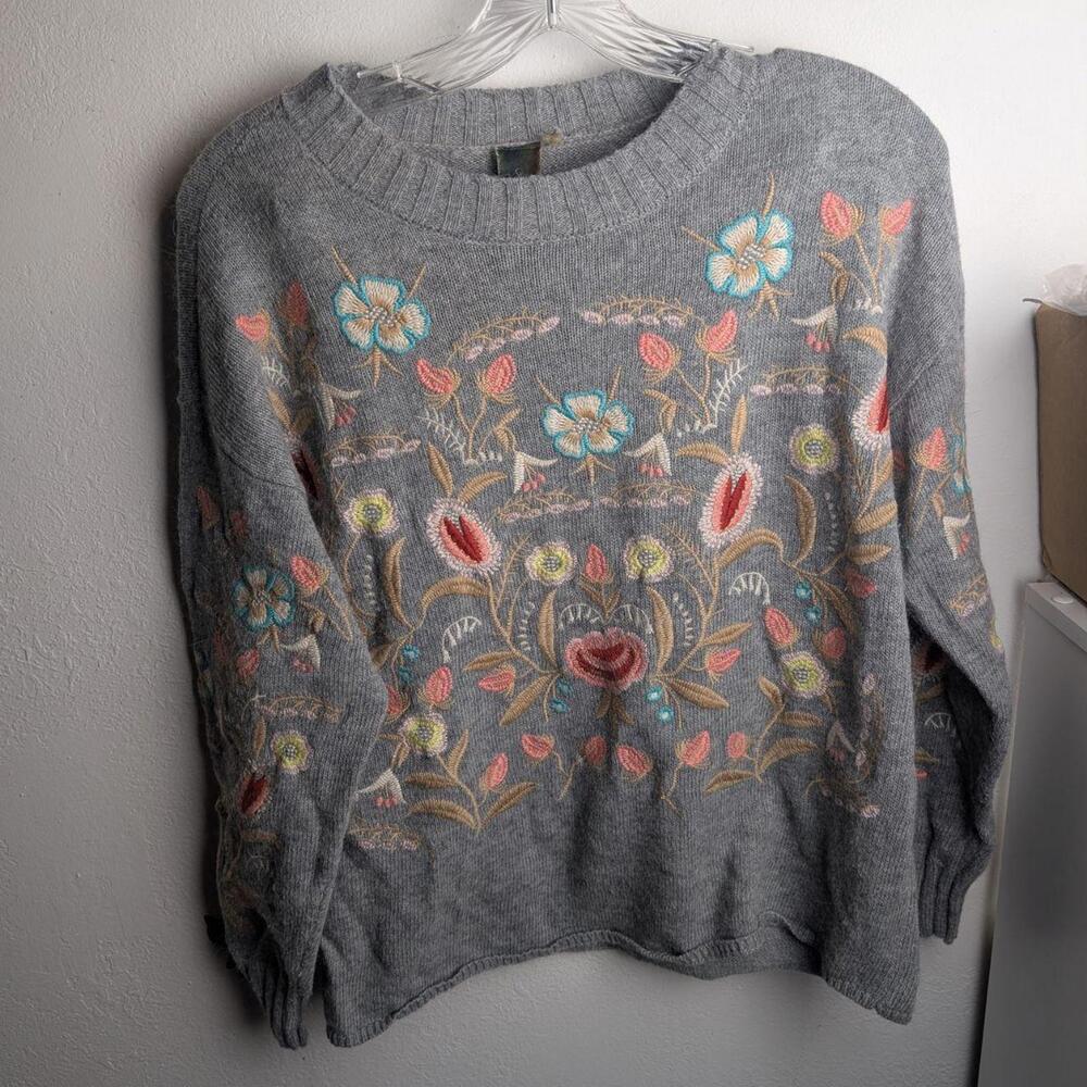 Anthropologie Women's Grey and Multi Jumper